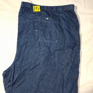 King Size Navy Blue Denim Casual Pants 7XL x 38